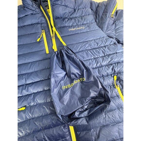 INSPIRATO Womens Blue Size XL Lightweight Down Puffer Jacket Full Zip Packable - Picture 7 of 9